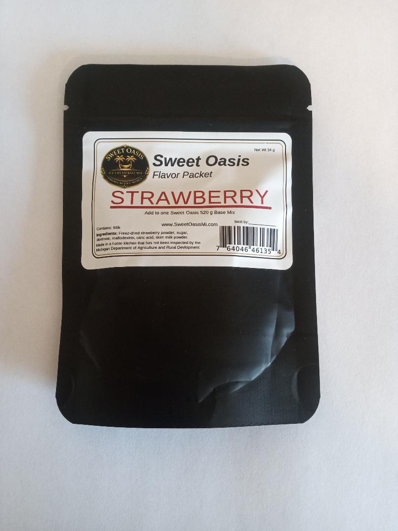Sweet Oasis strawberry flavor packet front