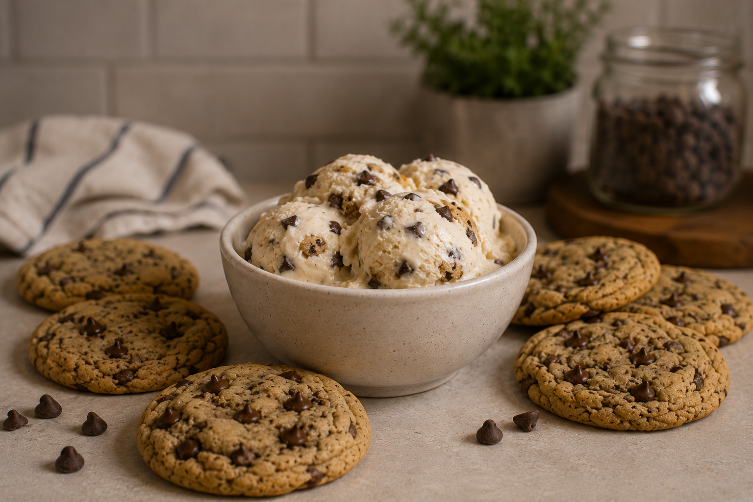 Chocolate chip cookies with Sweet Oasis ice cream